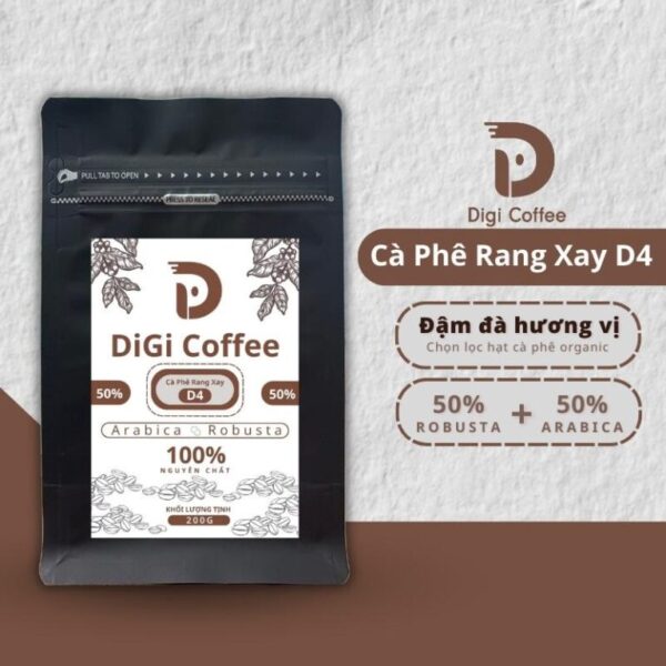 cà phê rang xay d4 200g