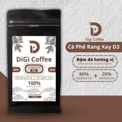 Cà phê rang xay D3 tại Digi Coffee với thành phần 80% Robusta và 20% Arabica