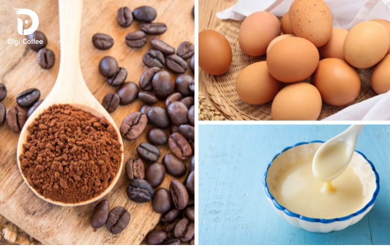 Nguyên liệu để pha cà phê trứng